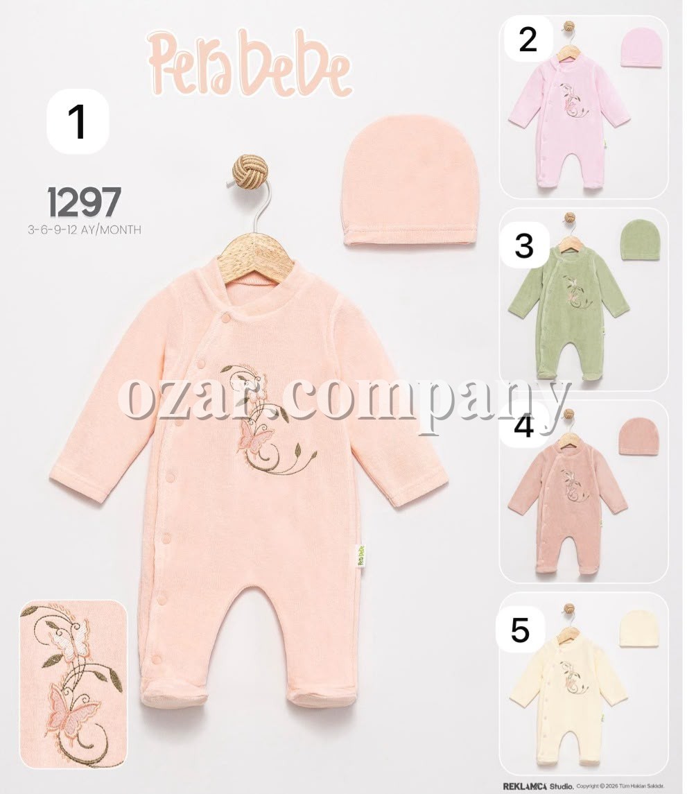 Велюровый Человечек Для Девочки Pera Bebe (3-6-9-12мес.)