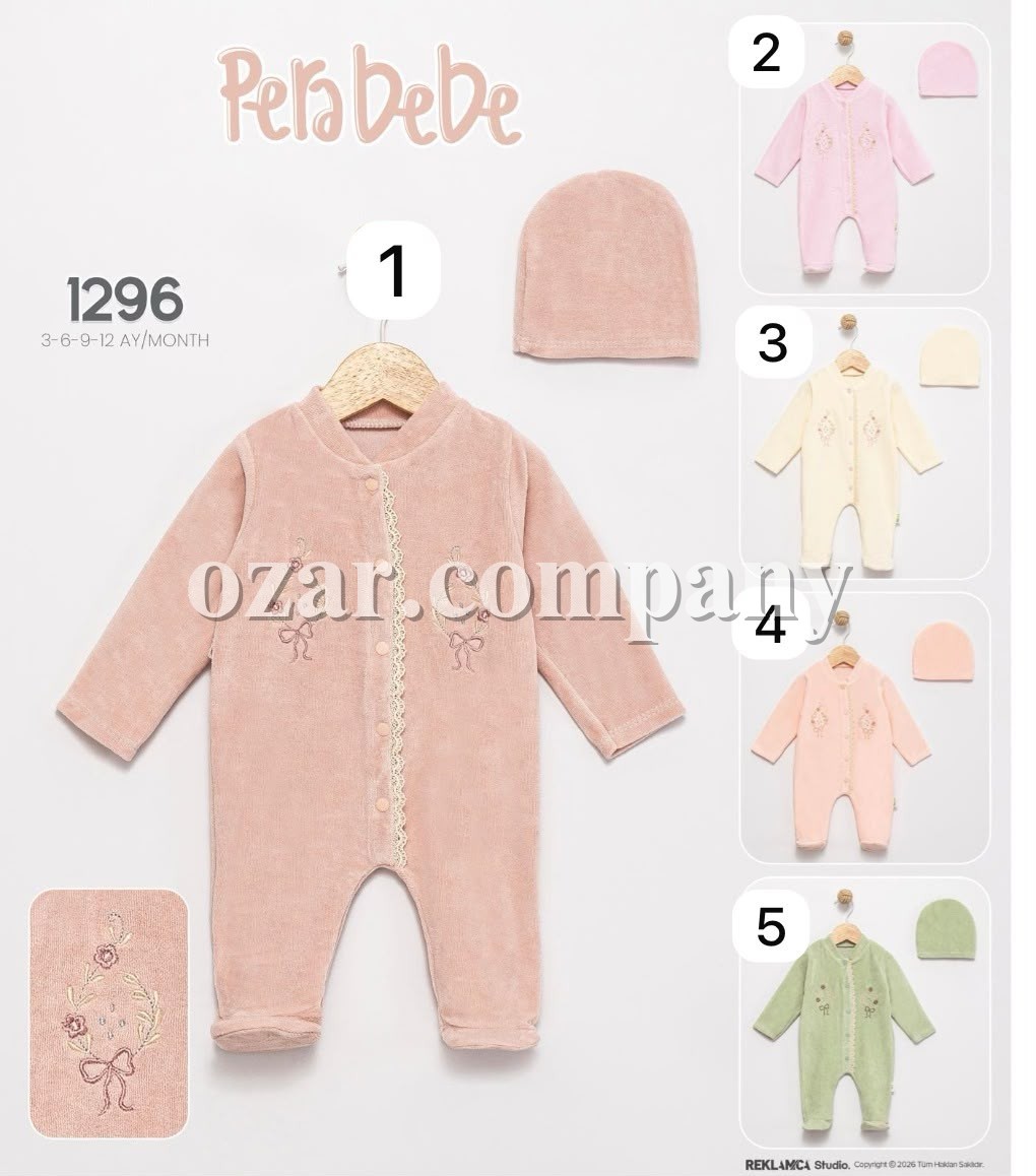 Велюровый Человечек Для Девочки Pera Bebe (3-6-9-12мес.)