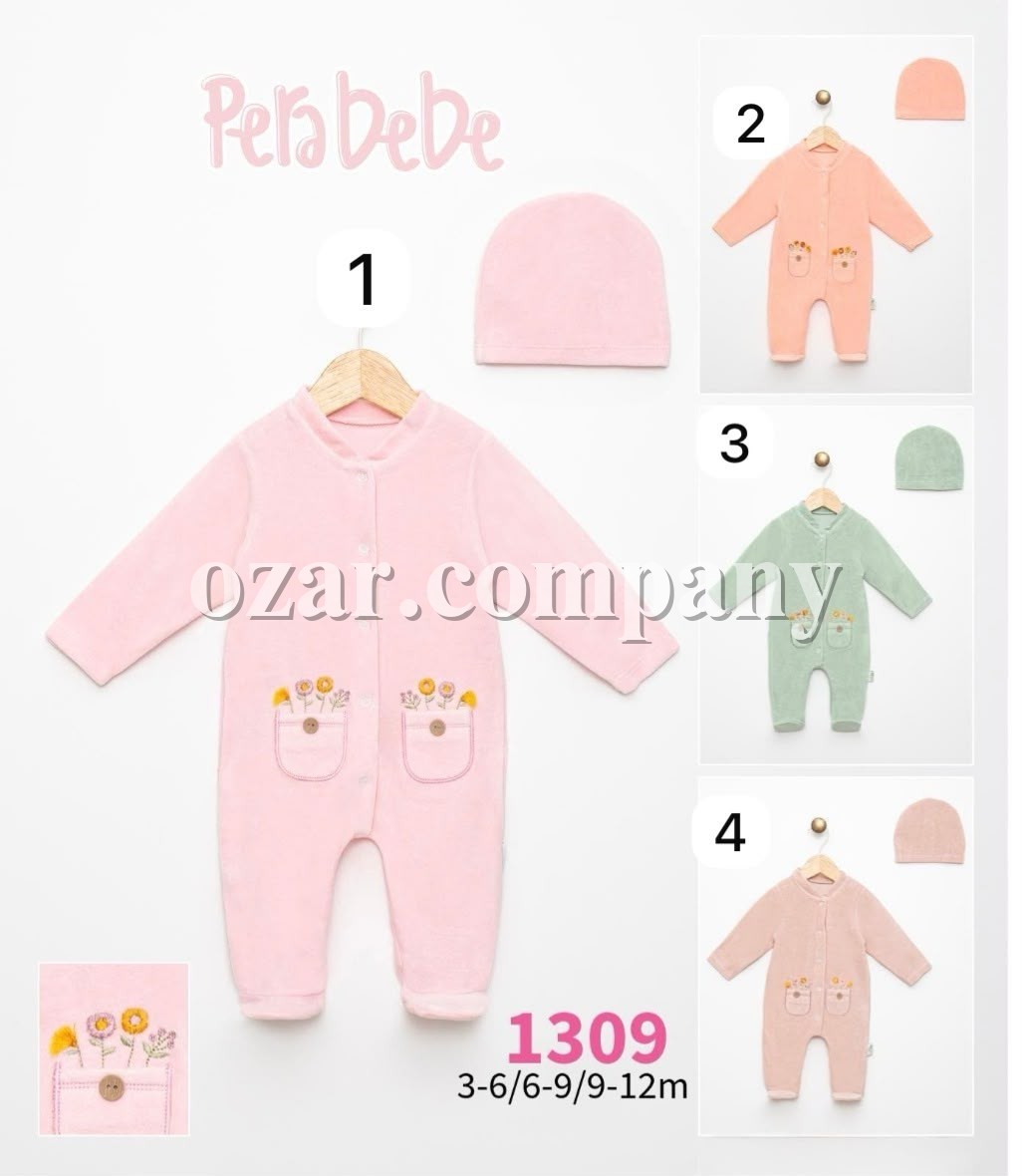 Велюровый Человечек Для Девочки Pera Bebe (3-6-9-12мес.)