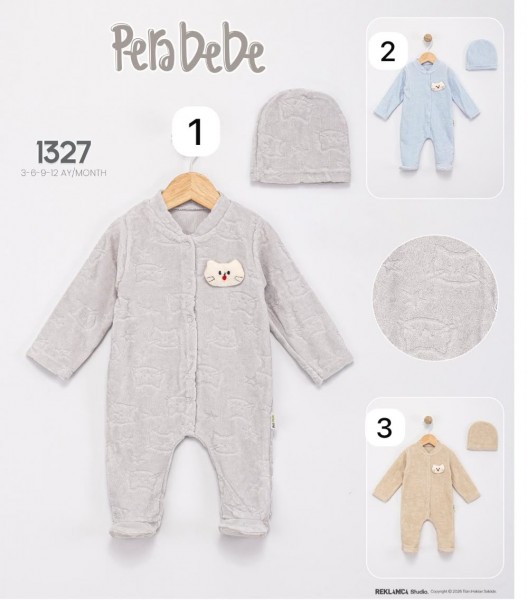 Велюровый Человечек Для Мальчика Pera Bebe (3-6-9-12мес.)