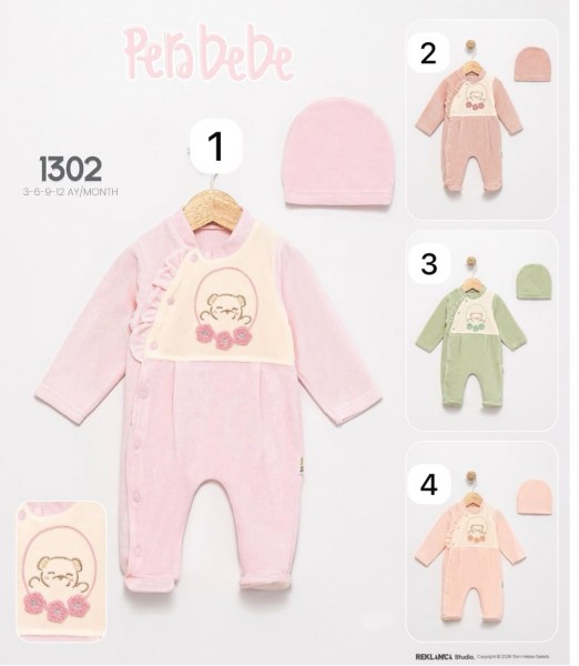 Велюровый Человечек Для Девочки Pera Bebe (3-6-9-12мес.)