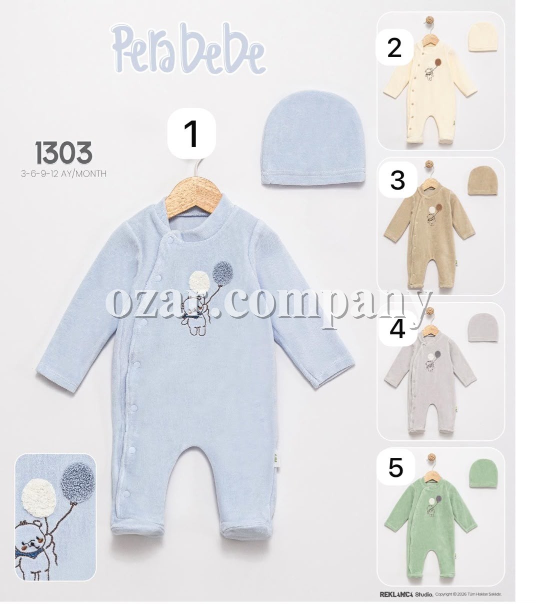 Велюровый Человечек Для Мальчика Pera Bebe (3-6-9-12мес.)