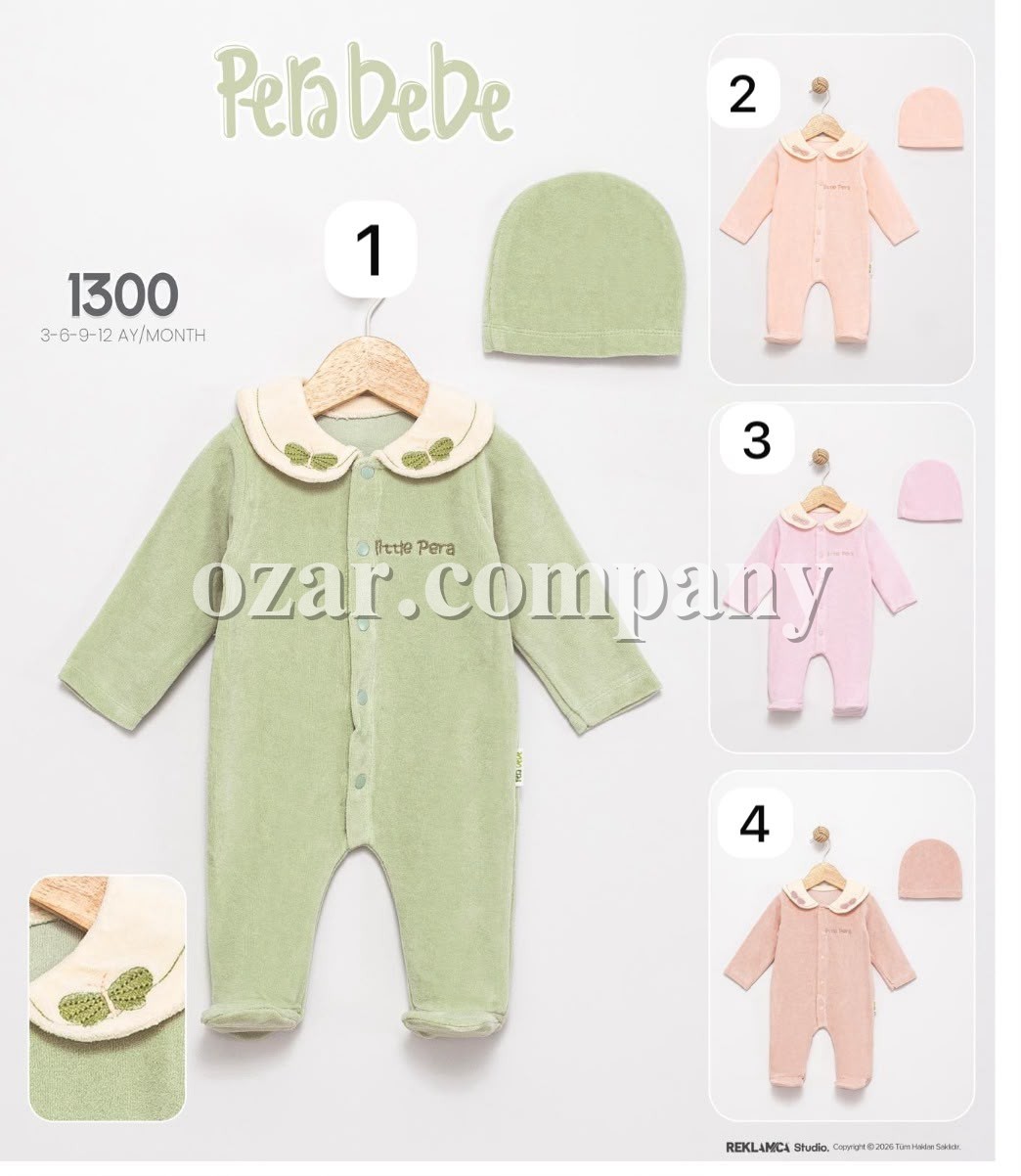 Велюровый Человечек Для Девочки Pera Bebe (3-6-9-12мес.)