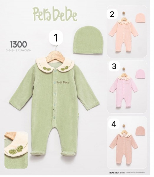 Велюровый Человечек Для Девочки Pera Bebe (3-6-9-12мес.)