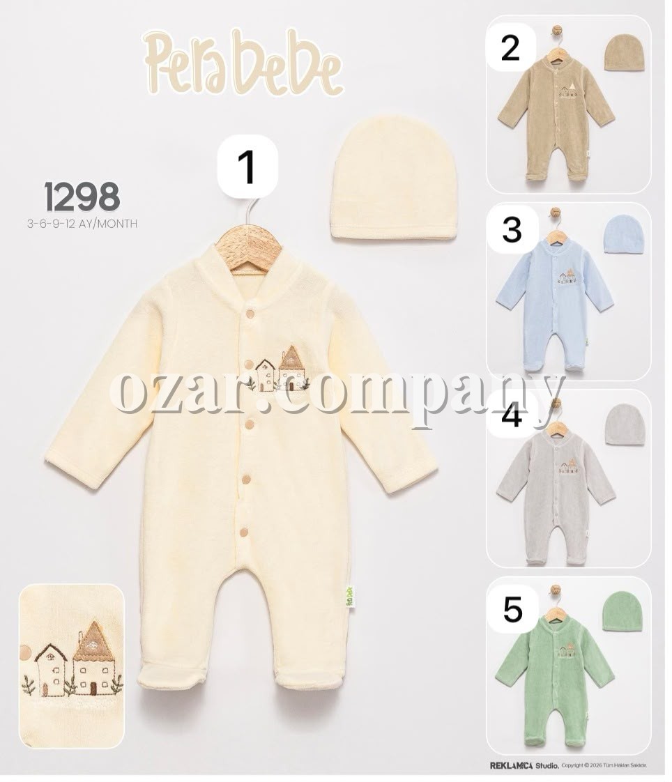 Велюровый Человечек Для Мальчика Pera Bebe (3-6-9-12мес.)