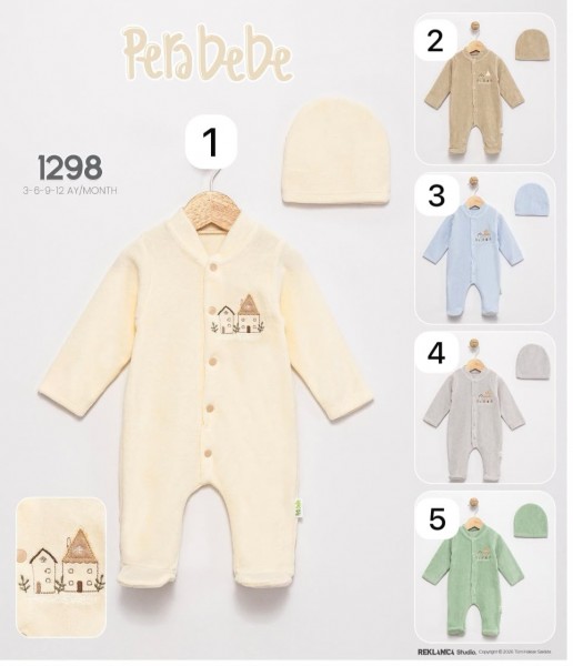 Велюровый Человечек Для Мальчика Pera Bebe (3-6-9-12мес.)