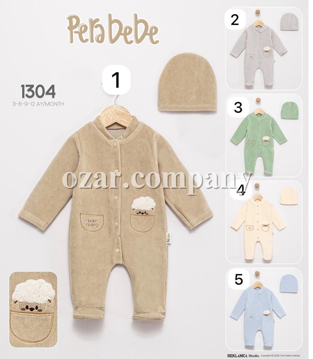 Велюровый Человечек Для Мальчика Pera Bebe (3-6-9-12мес.)