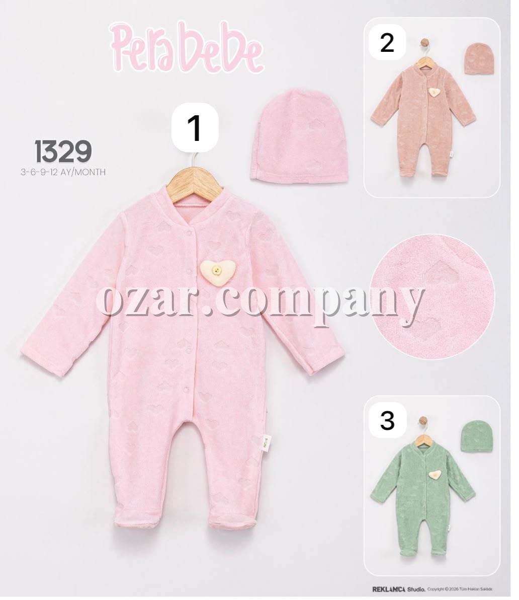 Велюровый Человечек Для Новорождённых Pera Bebe (3-6-9-12мес.)