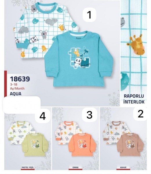 Пара Свитшотов Для Новорождённых Miniworld (3-6/6-9/9-12/12-18мес. по 2шт.)