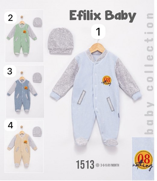 Велюровый Человечек Для Мальчика Efilix Baby (3-6-9мес.)