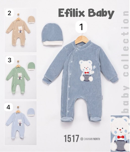 Велюровый Человечек Для Мальчика Efilix Baby (3-6-9мес.)