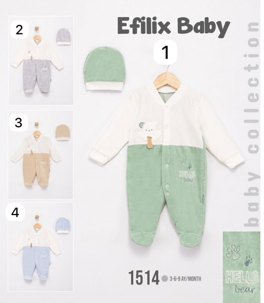 Велюровый Человечек Для Мальчика Efilix Baby (3-6-9мес.)