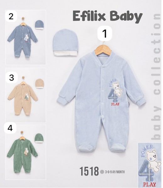 Велюровый Человечек Для Мальчика Efilix Baby (3-6-9мес.)