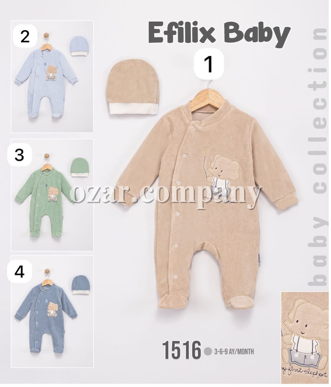 Велюровый Человечек Для Мальчика Efilix Baby (3-6-9мес.)