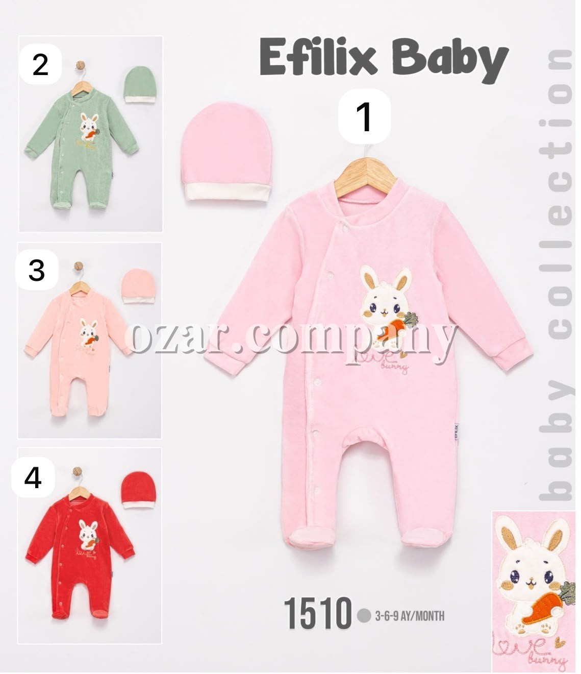 Велюровый Человечек Для Девочки Efilix Baby (3-6-9мес.)