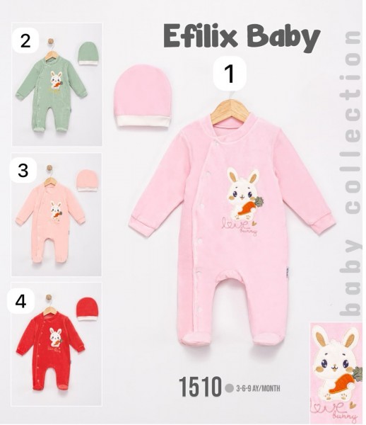 Велюровый Человечек Для Девочки Efilix Baby (3-6-9мес.)