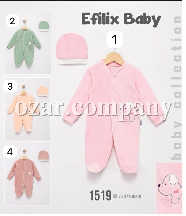 Велюровый Человечек Для Девочки Efilix Baby (3-6-9мес.)