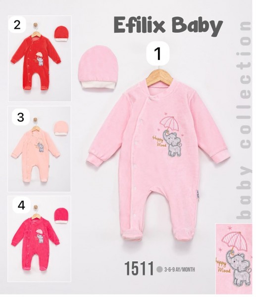 Велюровый Человечек Для Девочки Efilix Baby (3-6-9мес.)