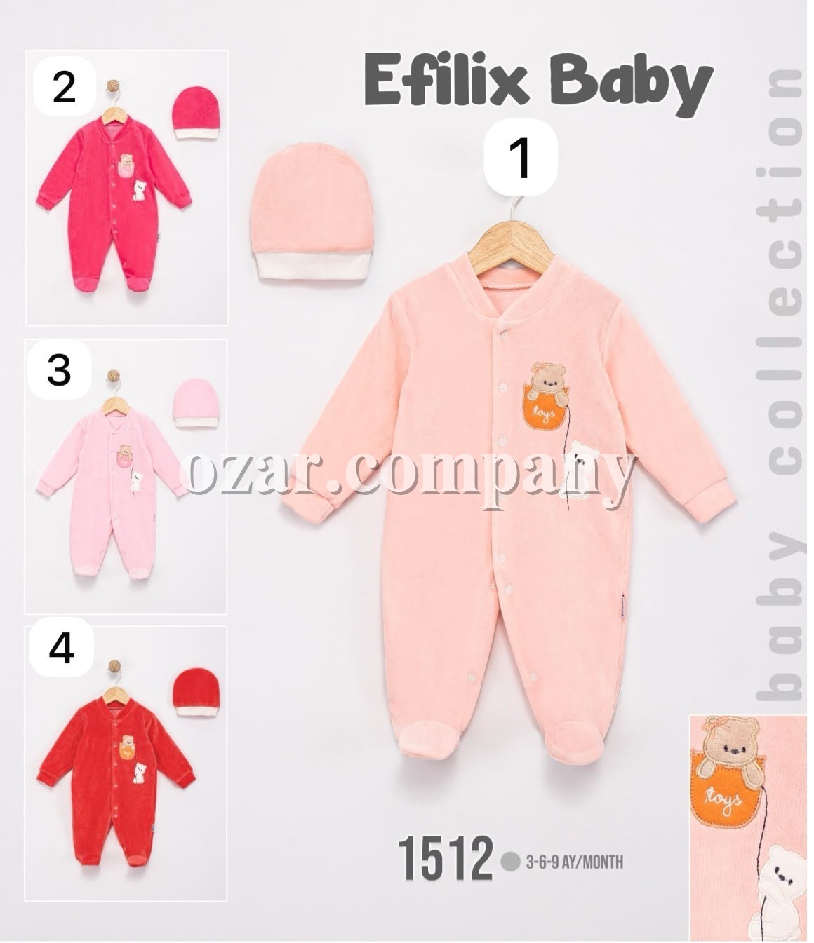 Велюровый Человечек Для Девочки Efilix Baby (3-6-9мес.)
