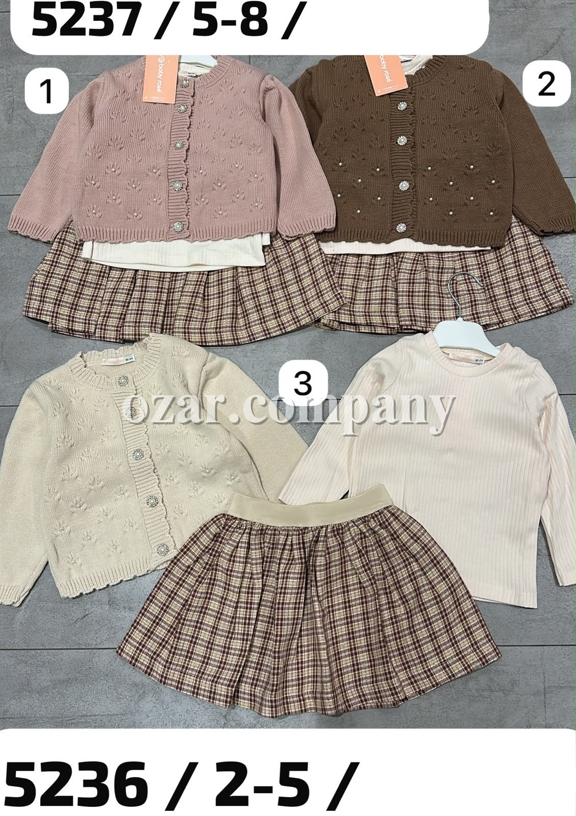 Костюм Тройка Для Девочки Baby Rose (5-6-7-8лет) 