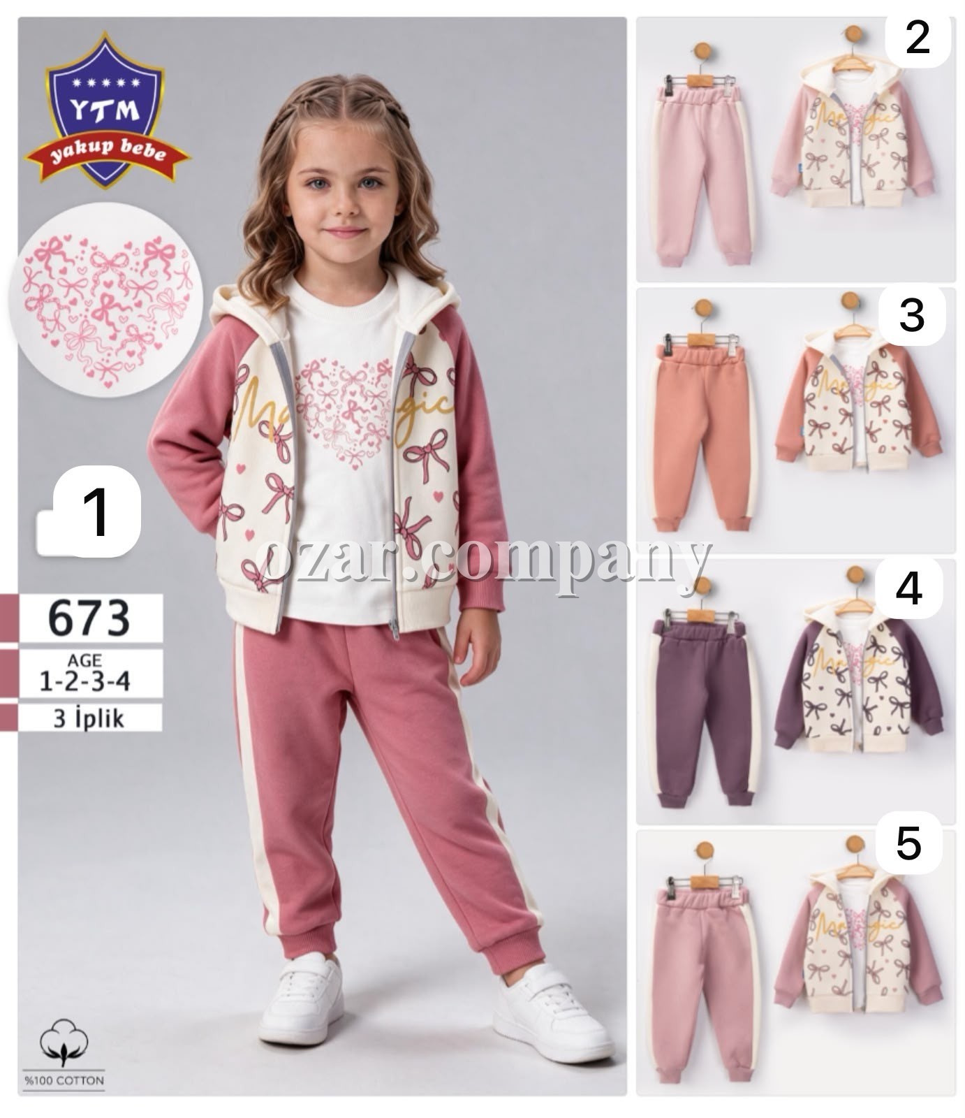 Костюм Тройка Тринитка Для Девочки YTM (1-2-3-4лет) 
