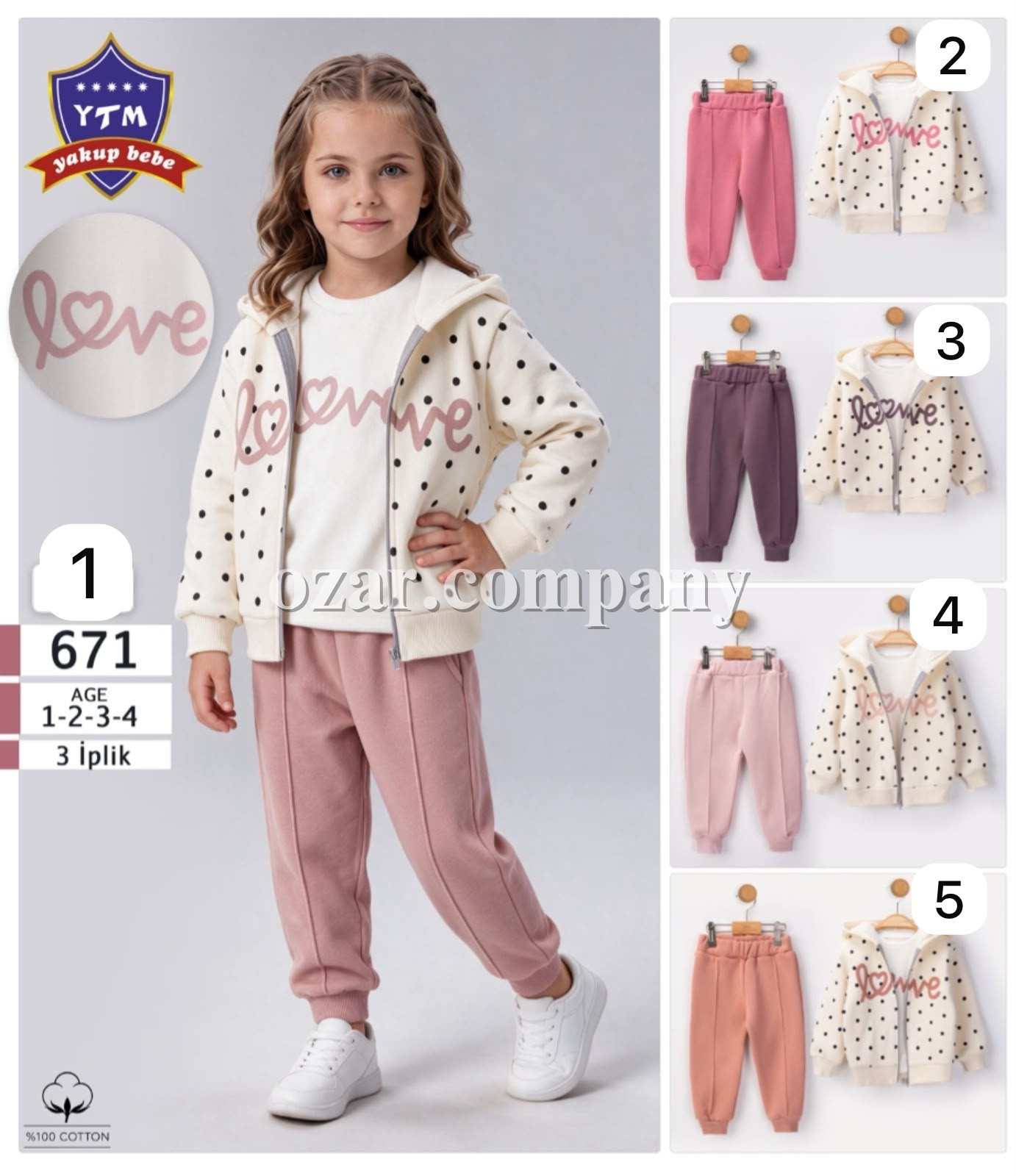 Костюм Тройка Тринитка Для Девочки YTM (1-2-3-4лет) 