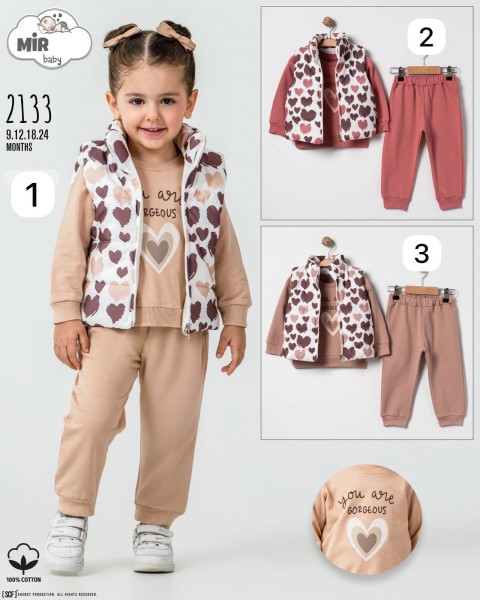 Костюм Тройка Для Девочки Mirkon Baby (9-12-18-24мес.)