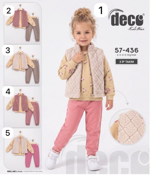 Костюм Тройка Тринитка Для Девочки Deco (2-3-4-5лет)