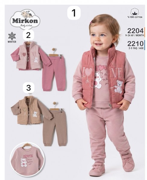 Костюм Тройка Для Девочки Mirkon Baby (9-12-18-24мес.)
