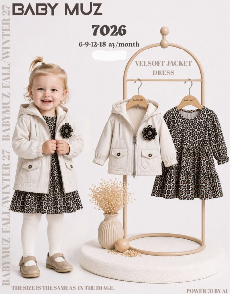 Утеплённая Куртка И Платье Для Девочки Baby Muz (6-9-12-18мес.)
