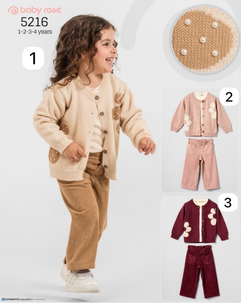Костюм Тройка Для Девочки Baby Rose (1-2-3-4лет) 