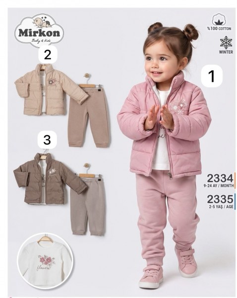 Утеплённый Костюм Тройка Для Девочки Mirkon Baby (9-12-18-24мес.)