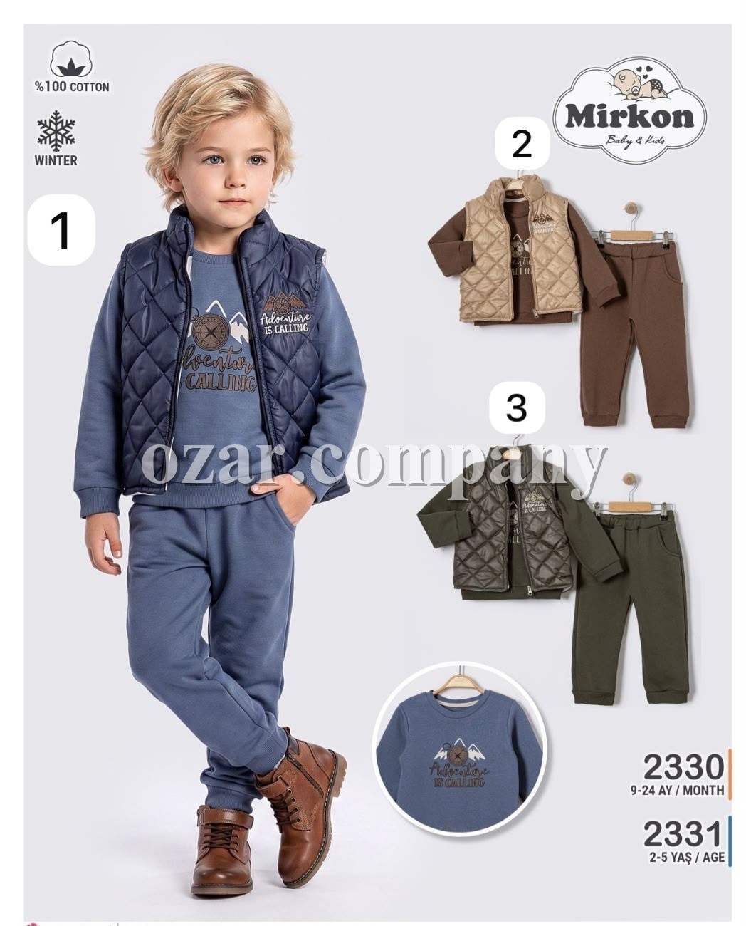 Утеплённый Костюм Тройка Для Мальчика Mirkon Baby (2-3-4-5лет)