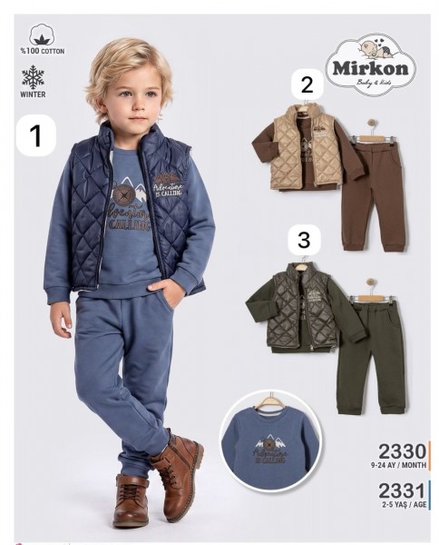 Утеплённый Костюм Тройка Для Мальчика Mirkon Baby (2-3-4-5лет)