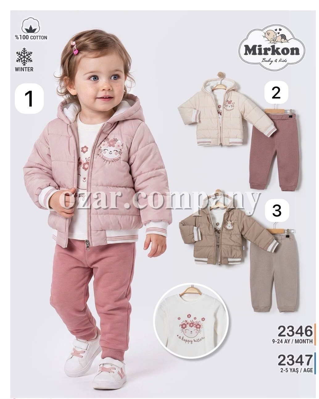 Утеплённый Костюм Тройка Для Девочки Mirkon Baby (9-12-18-24мес.)