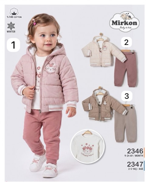 Утеплённый Костюм Тройка Для Девочки Mirkon Baby (9-12-18-24мес.)