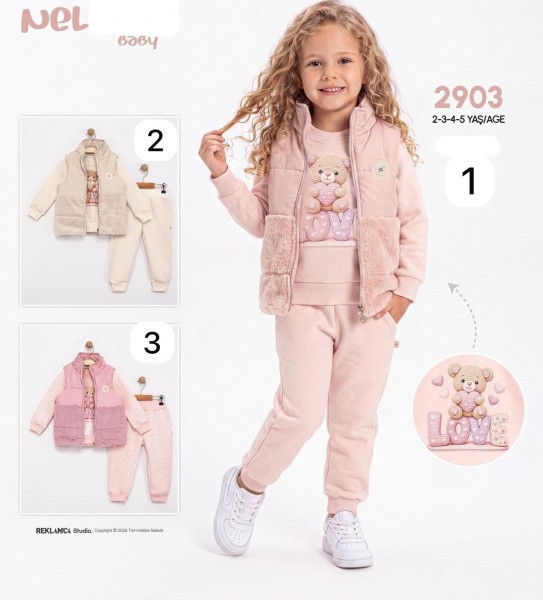 Утеплённый Костюм Тройка Для Девочки Nelino (2-3-4-5лет)