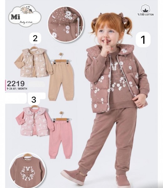 Утеплённый Костюм Тройка Для Девочки Mirkon Baby (9-12-18-24мес.)