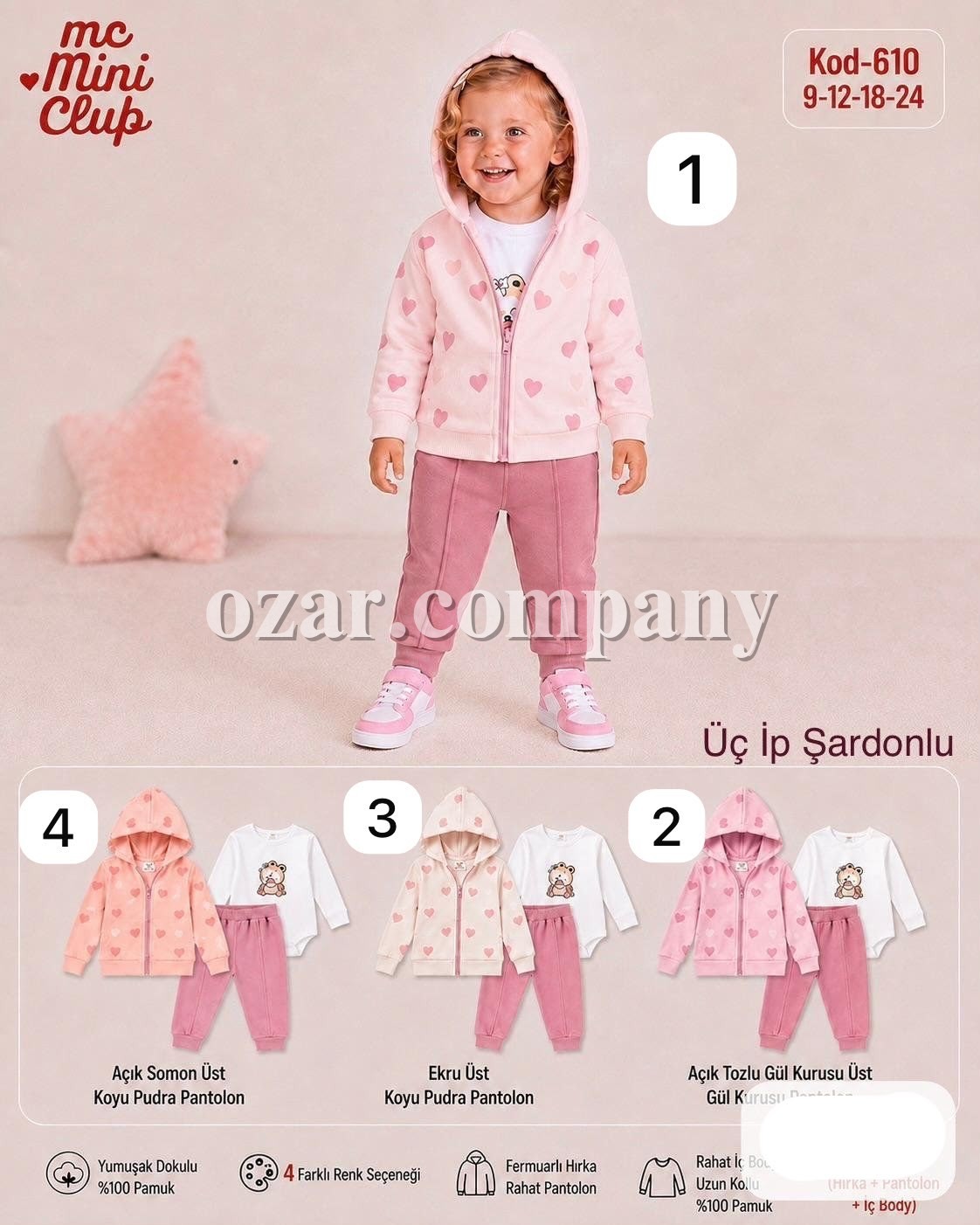 Костюм Тройка Тринитка Для Девочки Mini Clup (9-12-18-24мес.)
