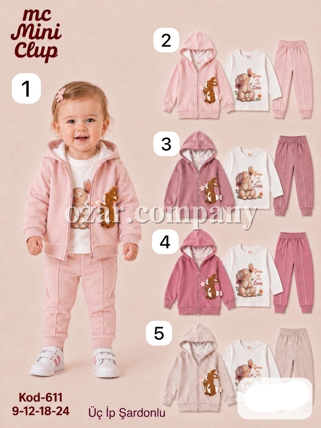 Костюм Тройка Тринитка Для Девочки Mini Clup (9-12-18-24мес.)
