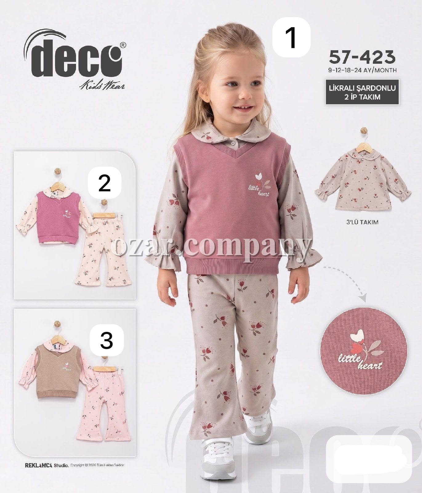 Костюм Тройка Двунитка Для Девочки Deco (9-12-18-24мес.)