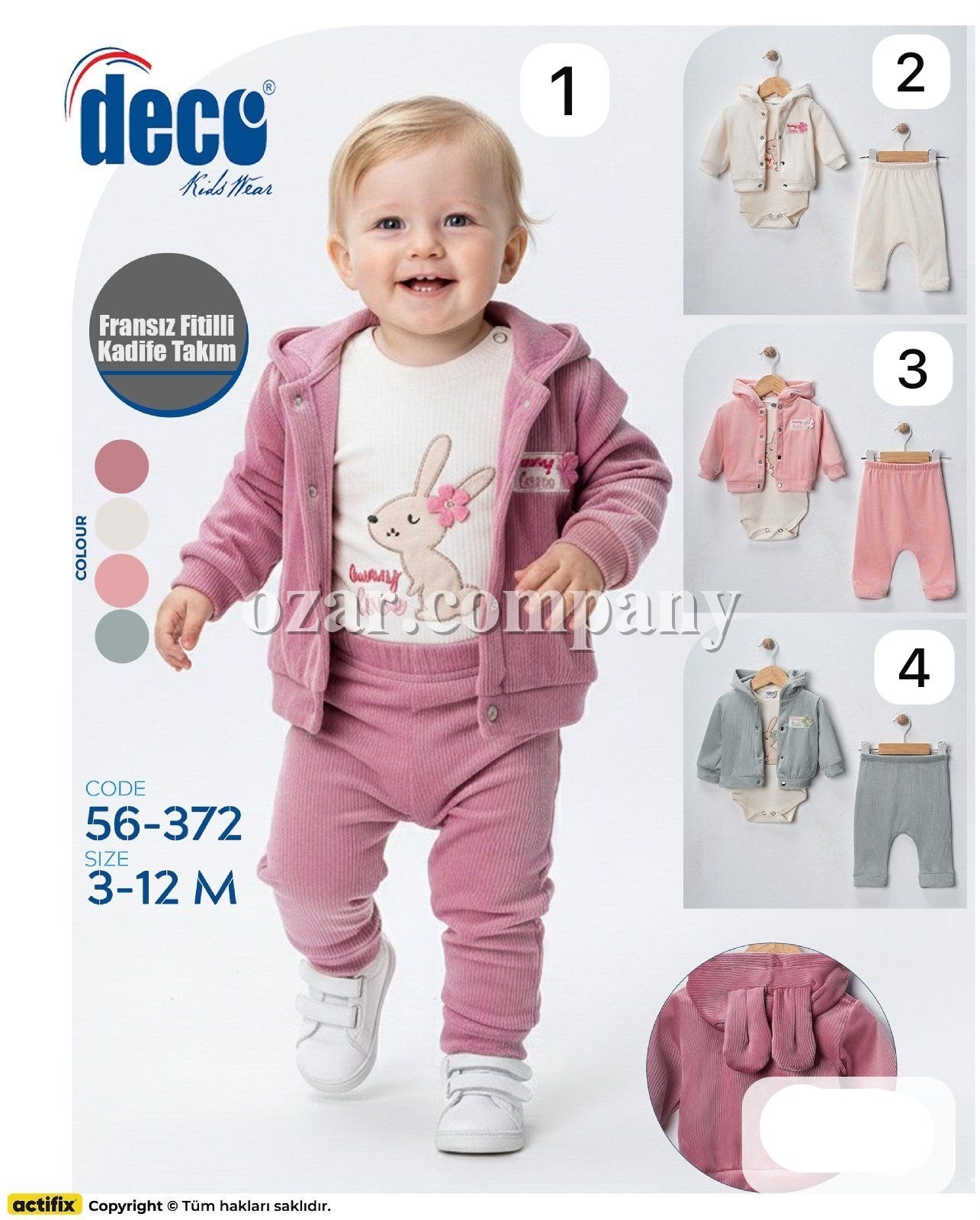 Велюровый Костюм Тройка Для Девочки Deco (3-6-9-12мес.)