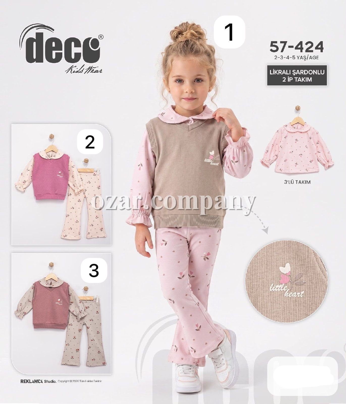 Костюм Тройка Двунитка Для Девочки Deco (2-3-4-5лет)