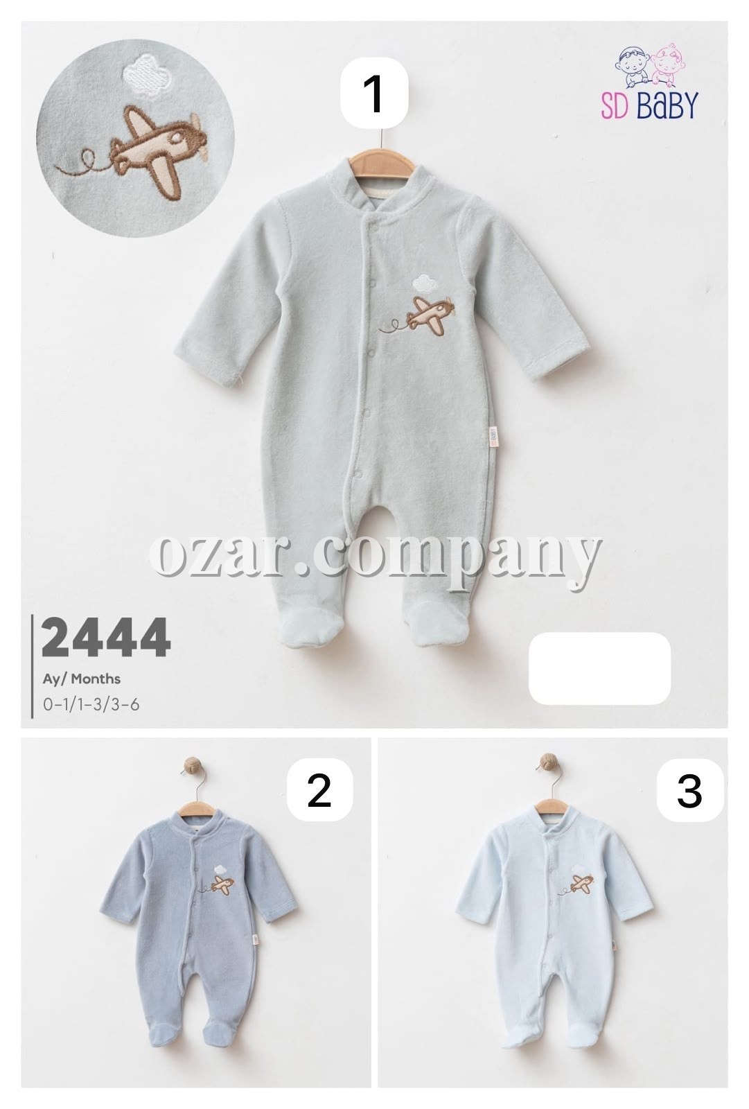 Велюровый Человечек Для Мальчика SD Baby (0-1/1-3/3-6мес.)