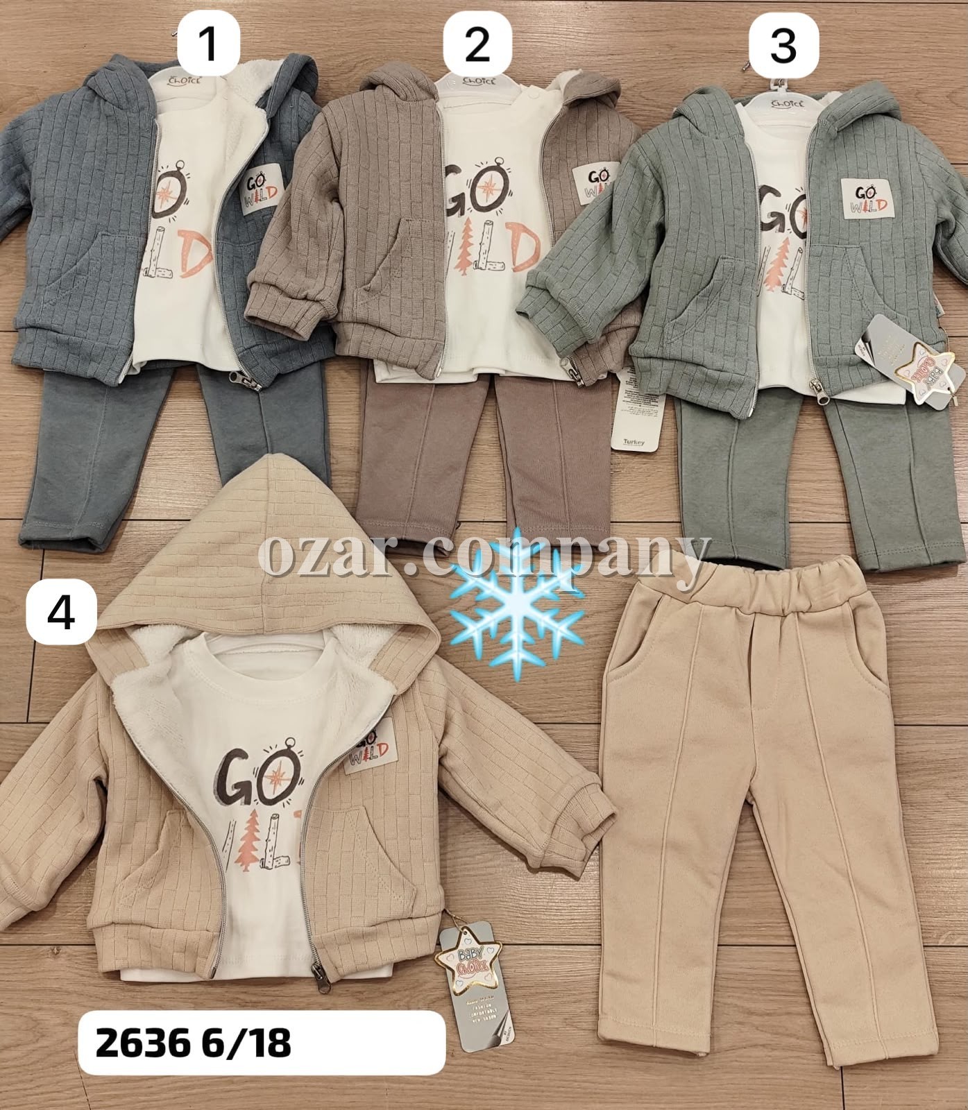 Утеплённый Костюм Тройка Для Мальчика Choice (6-9-12-18мес.)