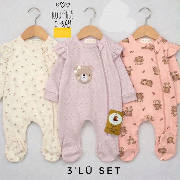 Комплект Человечков Для Девочки Murat Baby (0-3мес. по 3шт.) 