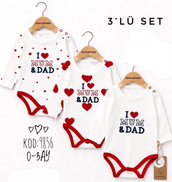 Комплект Бодиков Для Девочки Mammy Daddy (0-3мес. по 3шт.) 