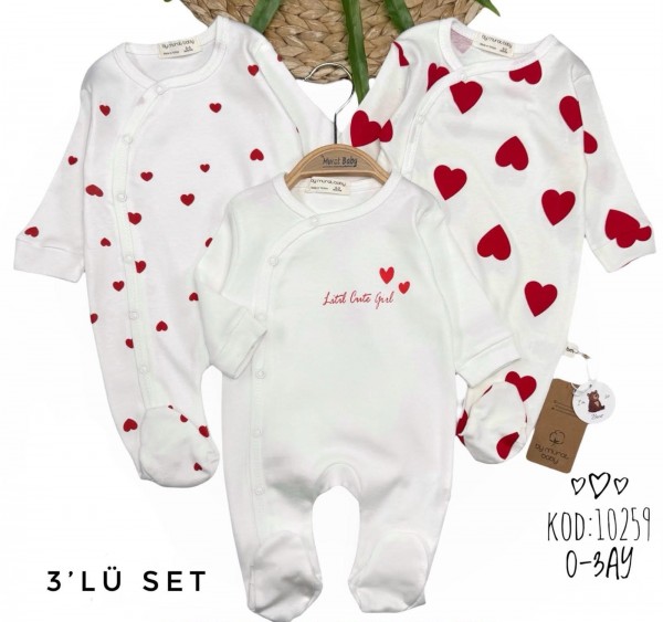 Комплект Человечков Для Девочки Murat Baby (0-3мес. по 3шт.) 