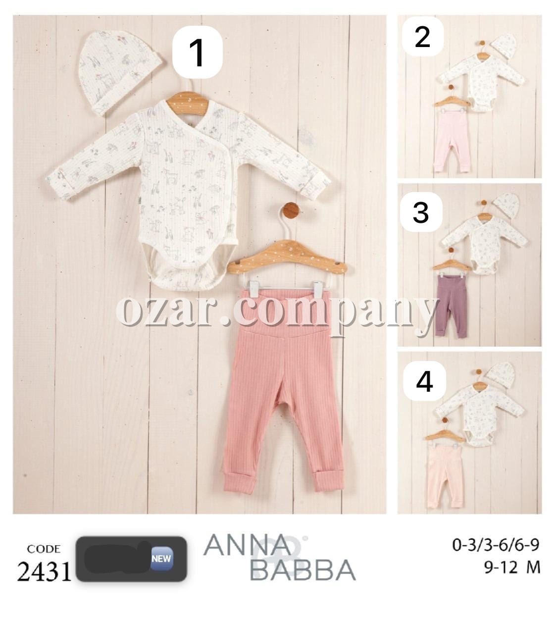 Комплект Для Девочки Anna Babba (0-3/3-6/6-9/9-12мес.) 