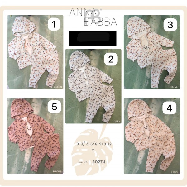 Костюм Тройка Для Новорождённых Anna Babba (0-3/3-6/6-9/9-12мес.) 